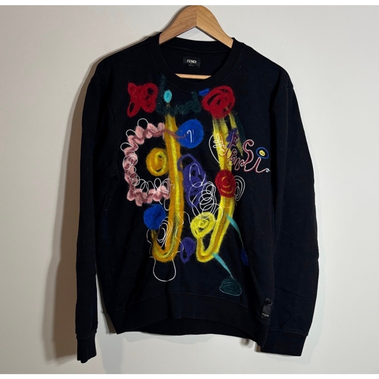 Fendi X Noel Fielding Embroidered Cotton Jersey Sweatshirt Sz. Xxl